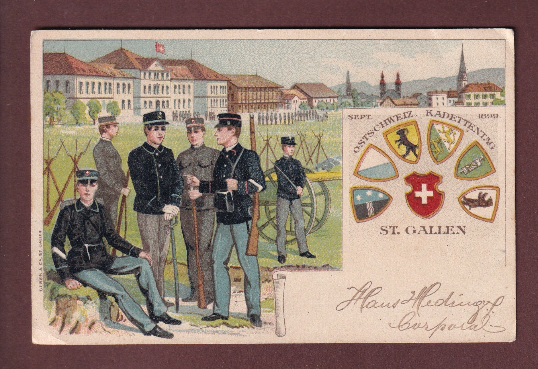 ST. GALLEN - Kadettentag 1899 // kleiner Eckbug //