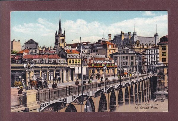 LAUSANNE - Grand Pont - Enseignes - 1916