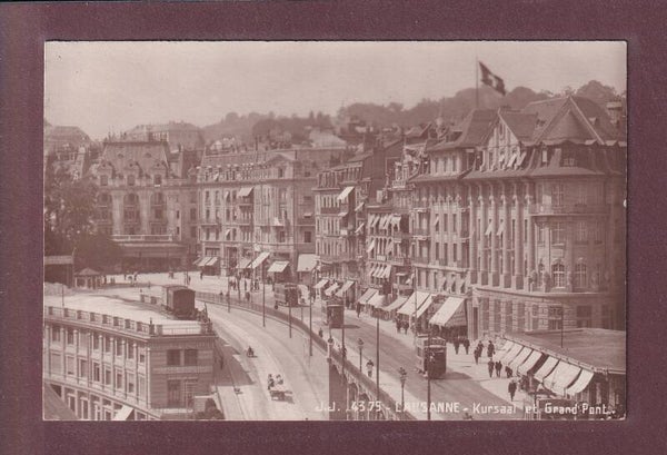 LAUSANNE - Bel-Air - Trams - 1917