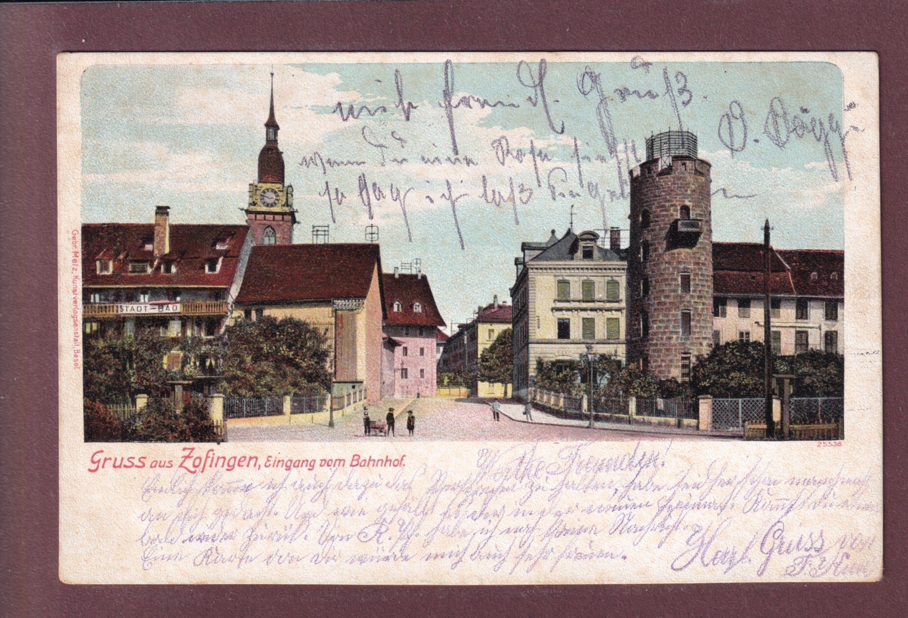 Gruss aus ZOFINGEN - Eingang vom Bahnhof - 1904