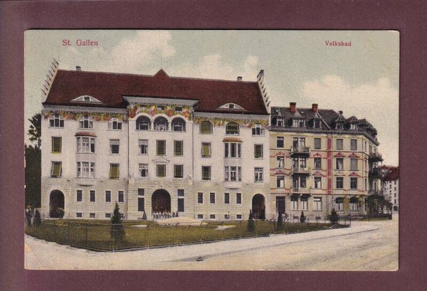 ST. GALLEN - Volksbad - 1910 // Kleinen Eckbüge //