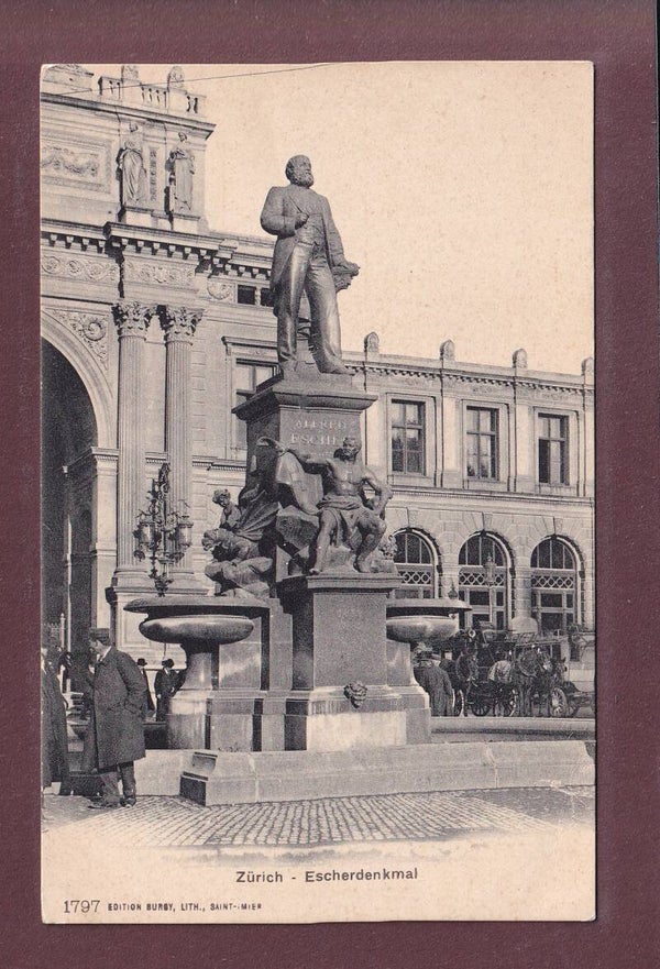 ZÜRICH - Escherdenkmal - Leute - Kutsche