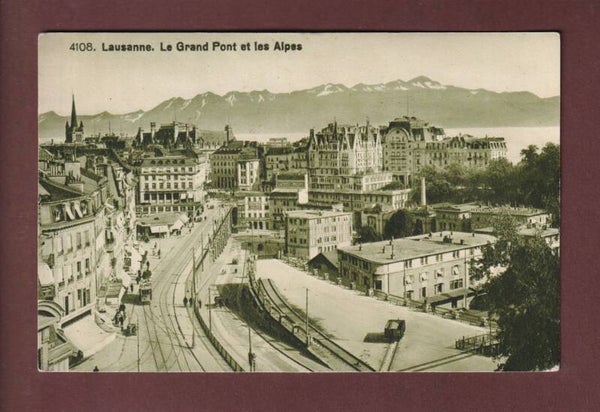 LAUSANNE - Grand Pont et les Alpes - 1930