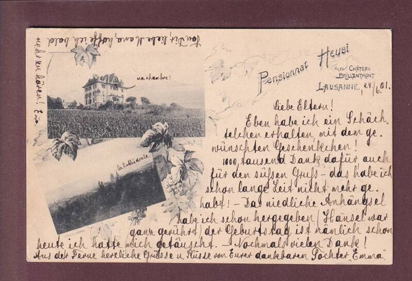LAUSANNE - PENSIONNAT HEUBI - Château Brillantmont - 1901
