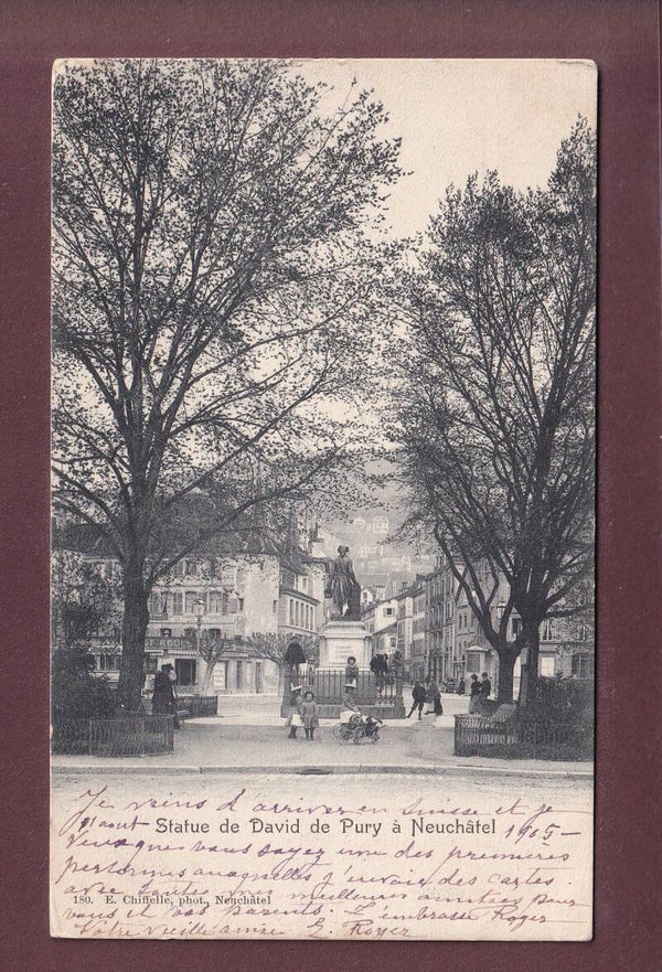 NEUCHÂTEL - Statue David de Pury - 1905