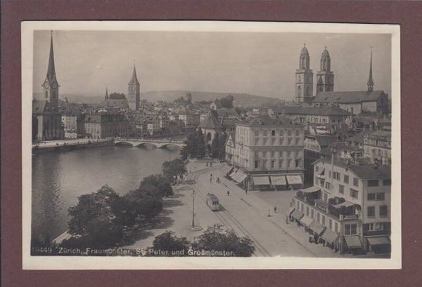 ZÜRICH - Teilansicht - Tram - 1924