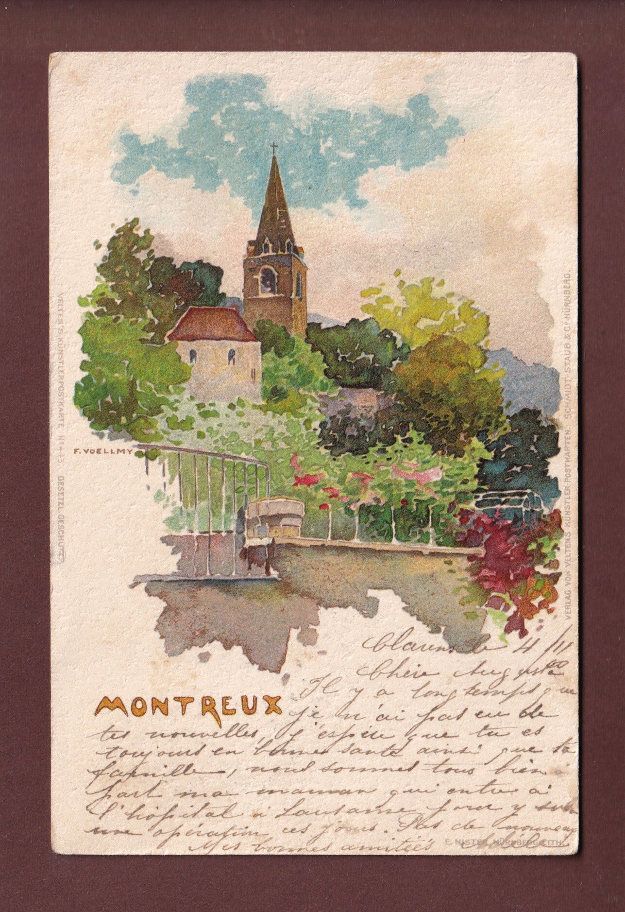 MONTREUX - Eglise - F. Voellmy - 1900 UPU