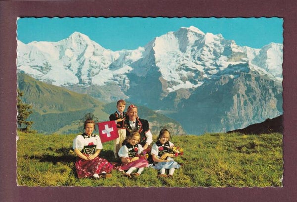 Familie in BERNER TRACHT - Mönch - Jungfrau - 1963