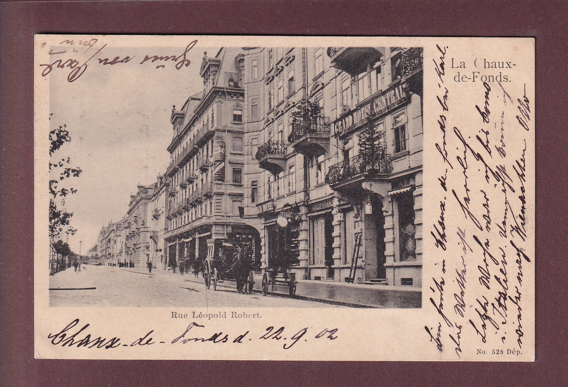 LA CHAUX-DE-FONDS - Grand Hôtel Central - 1902
