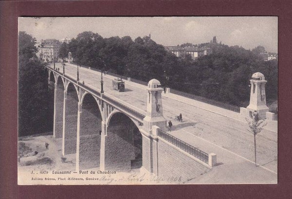 LAUSANNE - Pont Chaudron - Tram - 1908