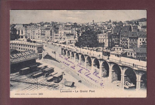 LAUSANNE - Wagons au Flon - 1907