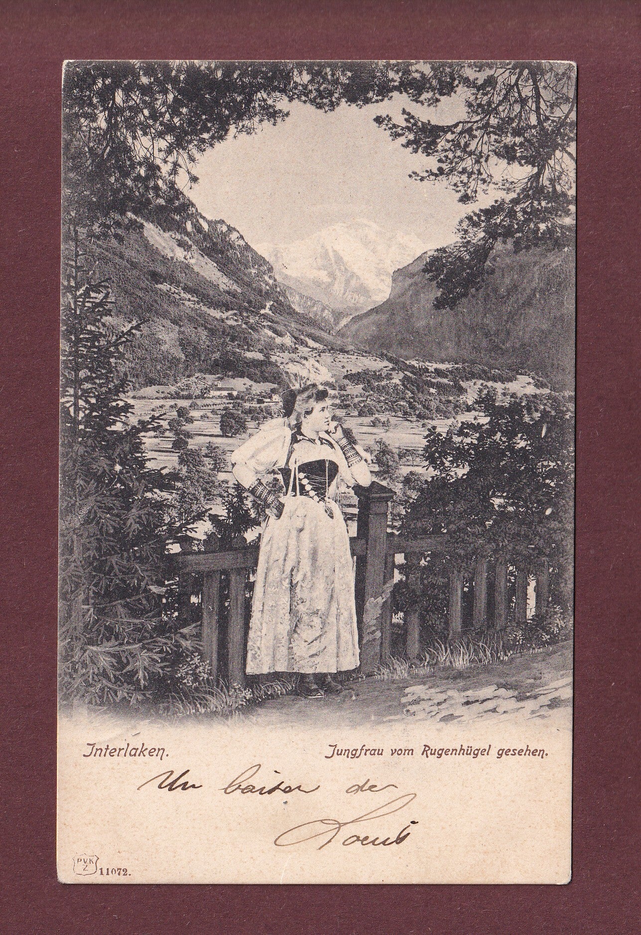 INTERLAKEN - Jungfrau vom Rugenhügel - Frau - 1903