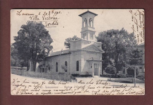 LAUSANNE - Eglise d'Ouchy - 1902 // pli d'angle //