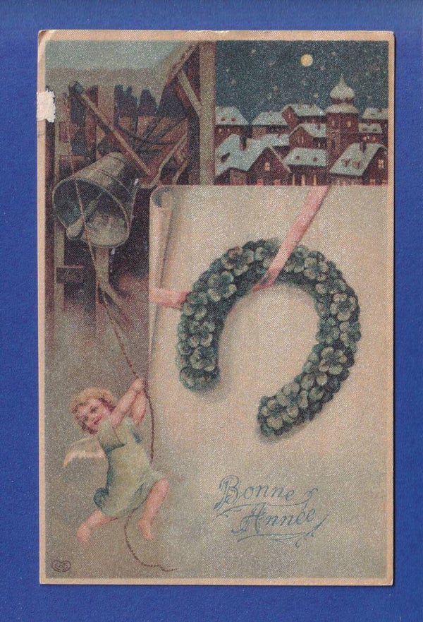 NOUVEL AN - Ange - Trèfles - 1910