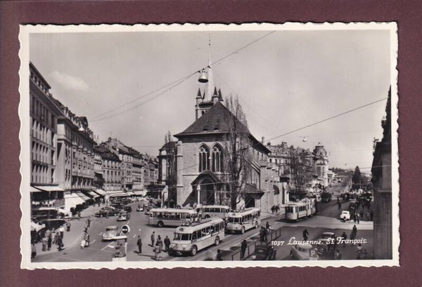 LAUSANNE - St. François - Vieux bus - 1955