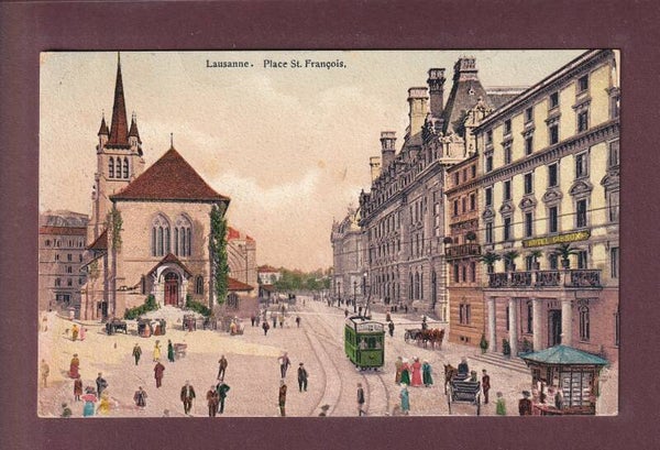 LAUSANNE - Place St. François - Tram - 1910