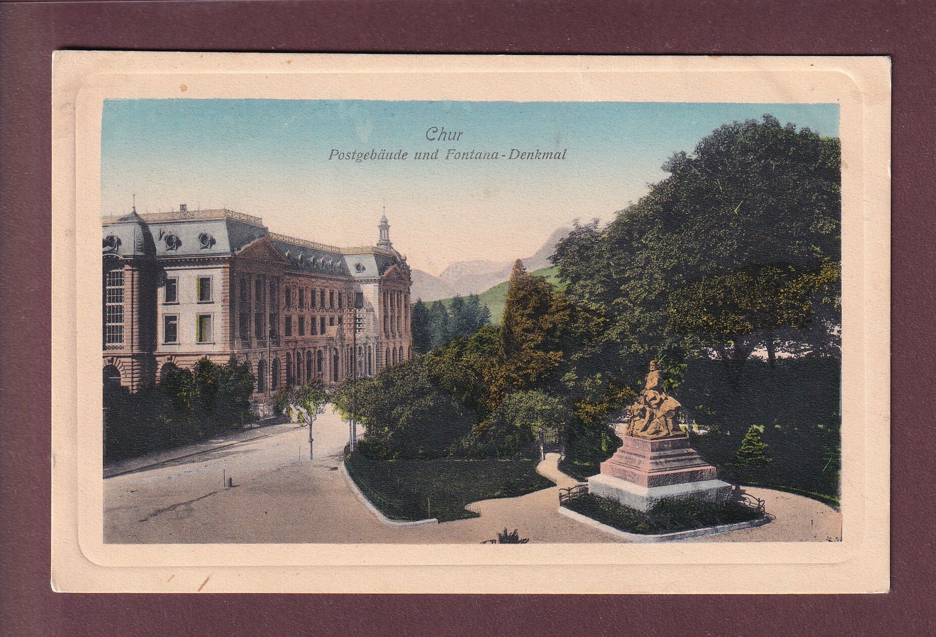 CHUR - Postgebäude - Fontana-Denkmal - 1909