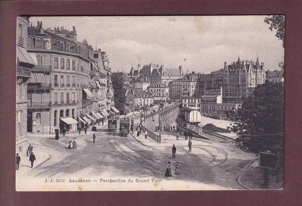 LAUSANNE - Place Bel-Air - Tram - 1909