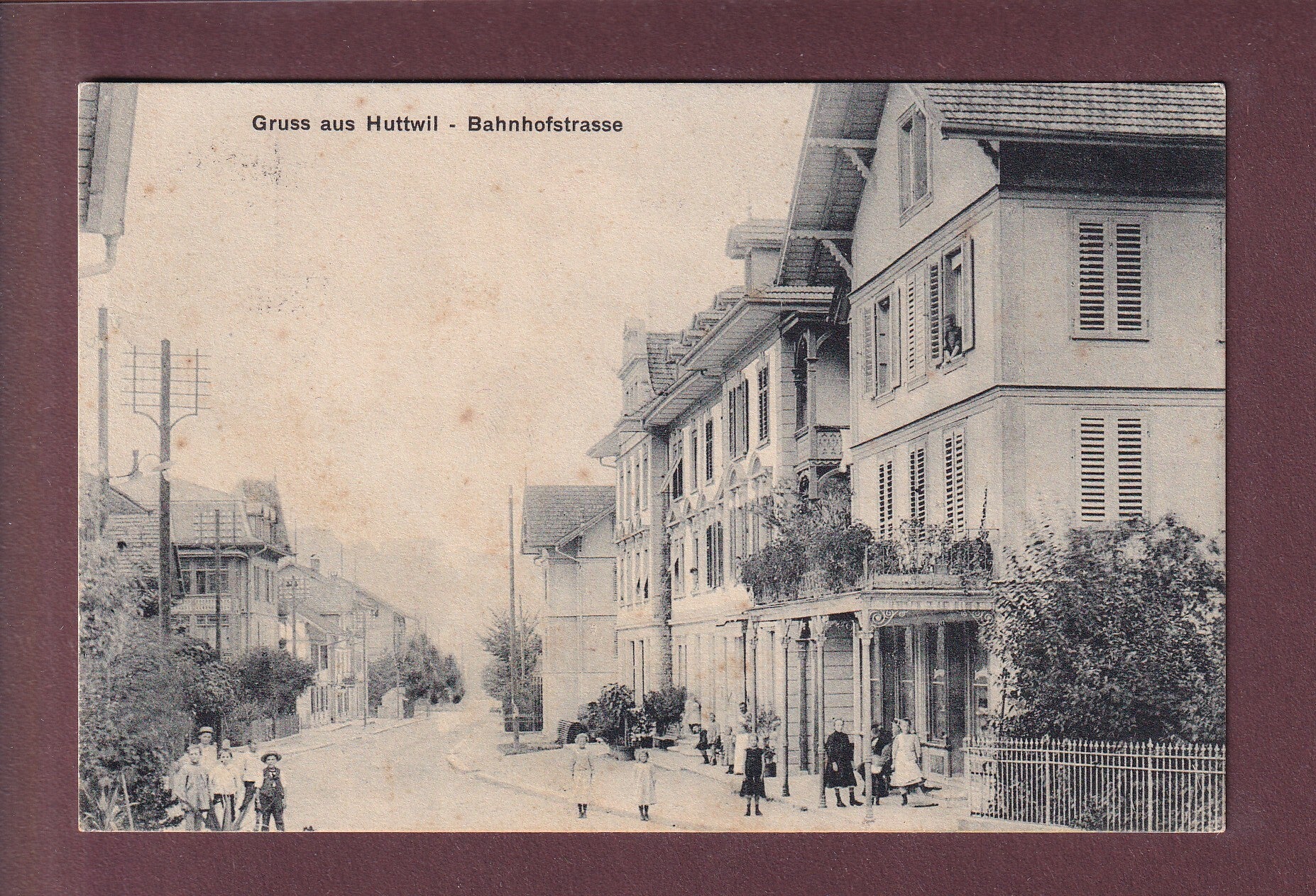 Gruss aus HUTTWIL - Bahnhofstrasse - 1910