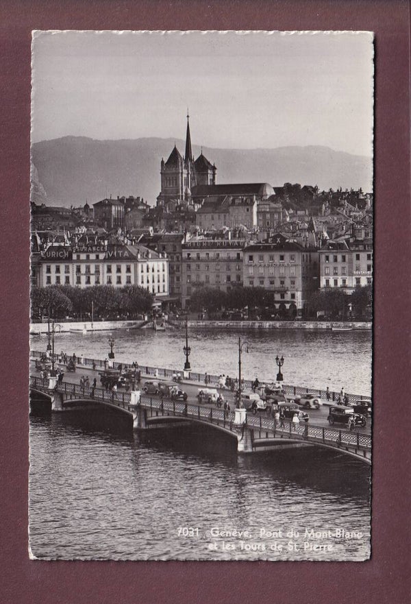 GENEVE - Pont du Mont-Blanc - Voitures - 1940