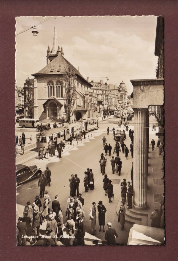 LAUSANNE - Place St. François - Tram - 1942