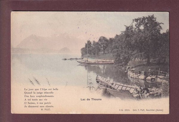 LAC DE THOUNE - Poème
