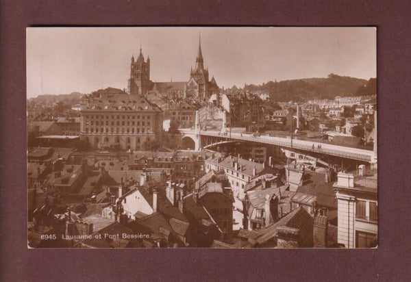 LAUSANNE - Pont Bessière et Cathédrale - 1927
