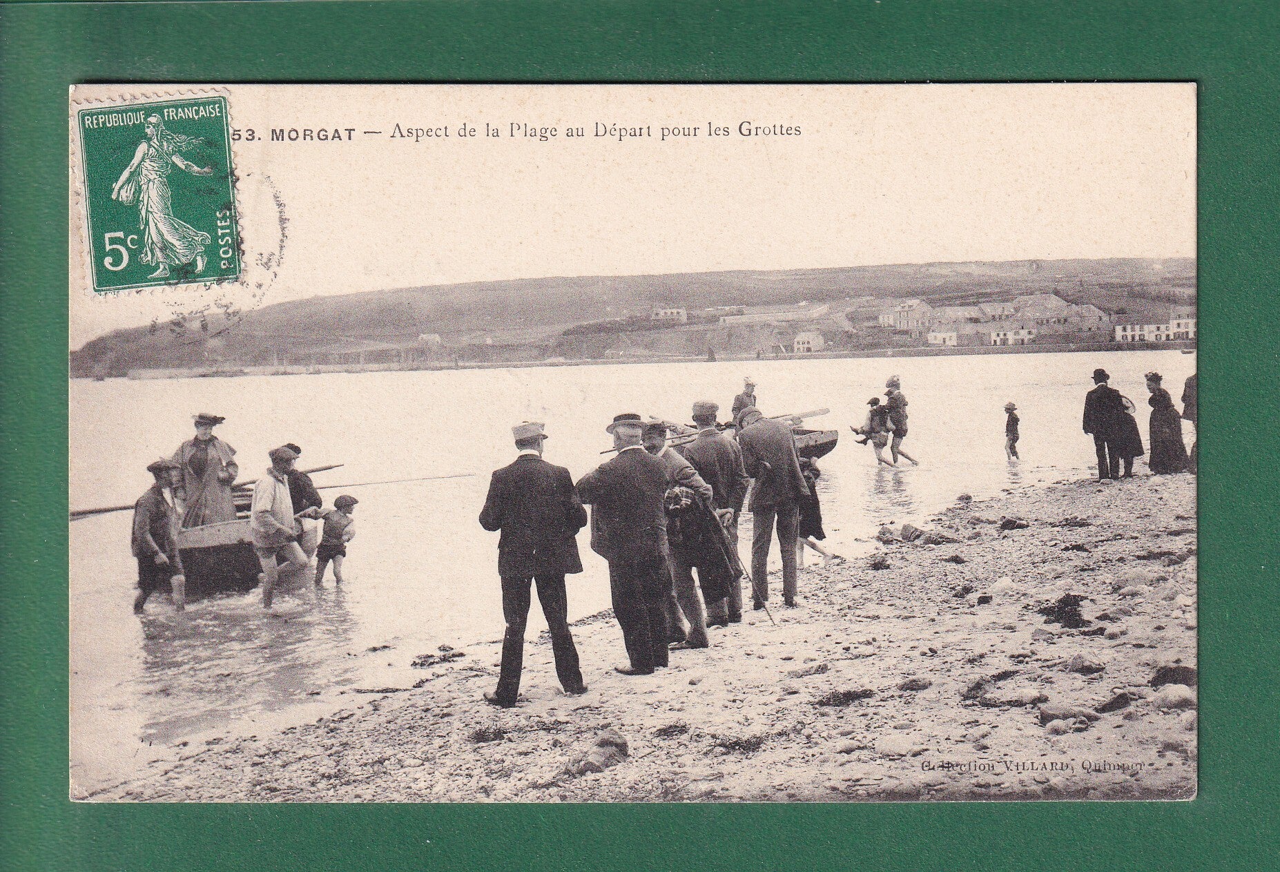 MORGAT - Plage au départ des grottes - 1908