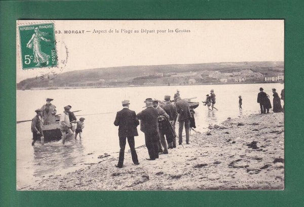 MORGAT - Plage au départ des grottes - 1908