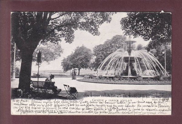 GENEVE - Jardin Anglais - Fontaine - 1902