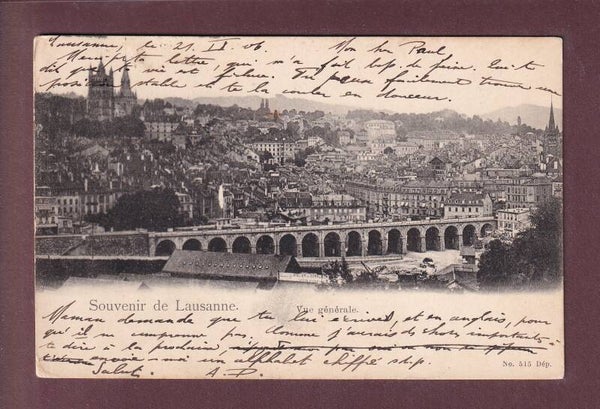 Souvenir de LAUSANNE - Grand Pont - 1906