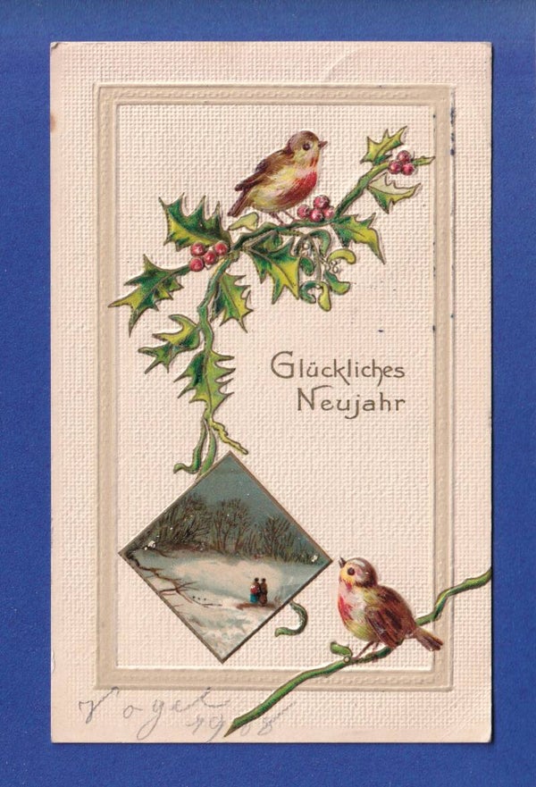NEUJAHR - Vögel - Schnee - 1907