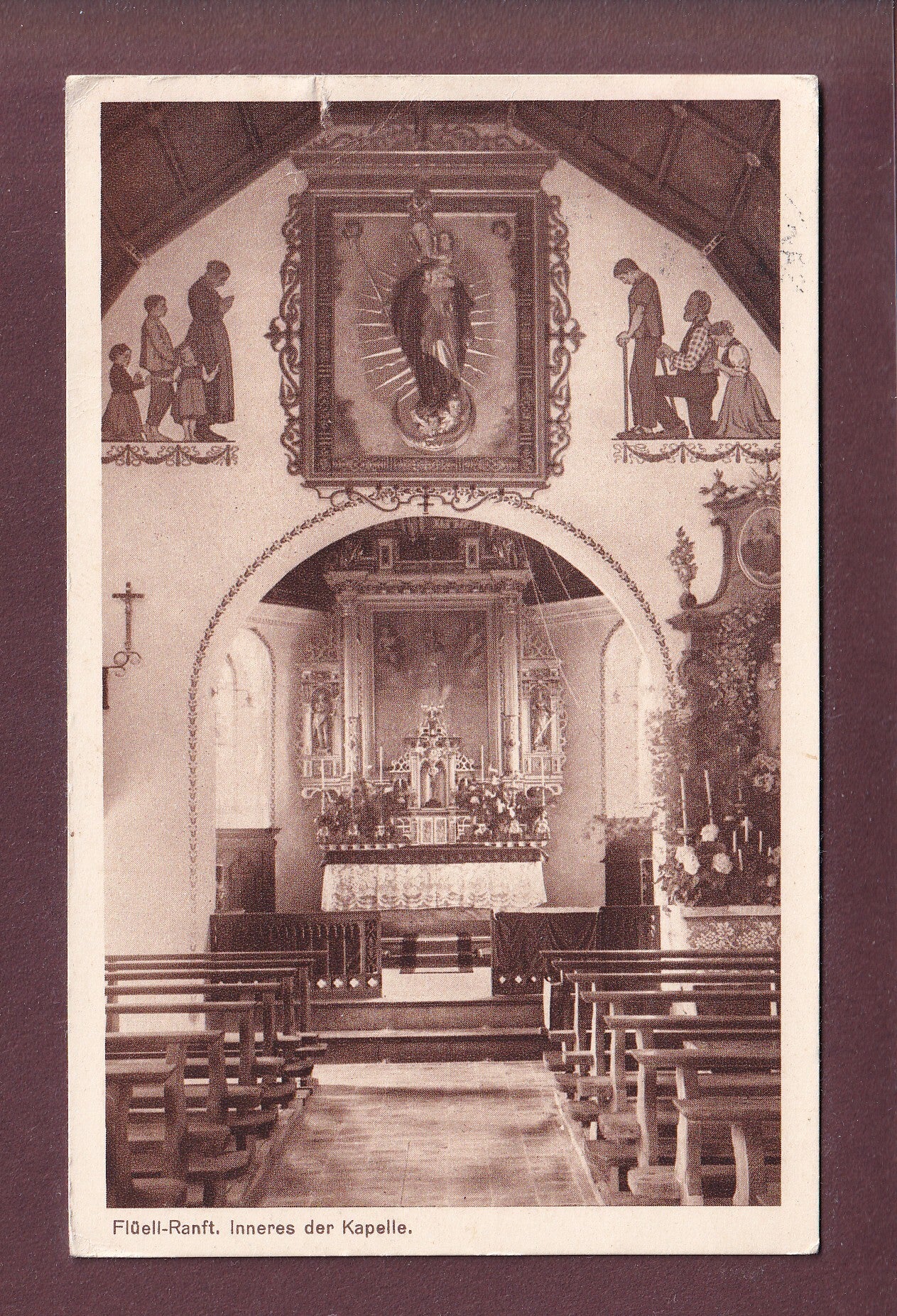 FLÜELI-RANFT - Inneres der Kapelle - 1928 // Riss //