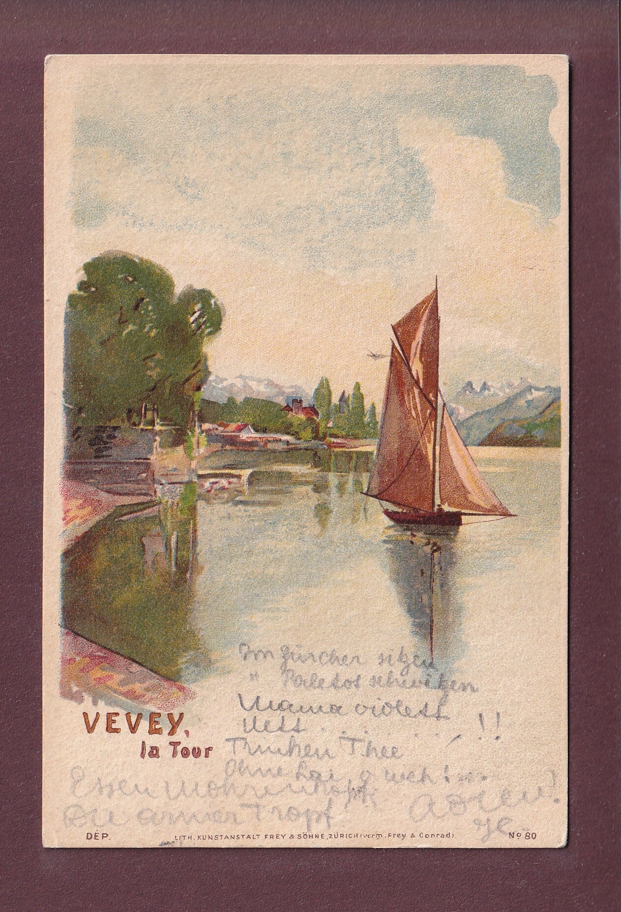 VEVEY - La Tour - Barque - 1906