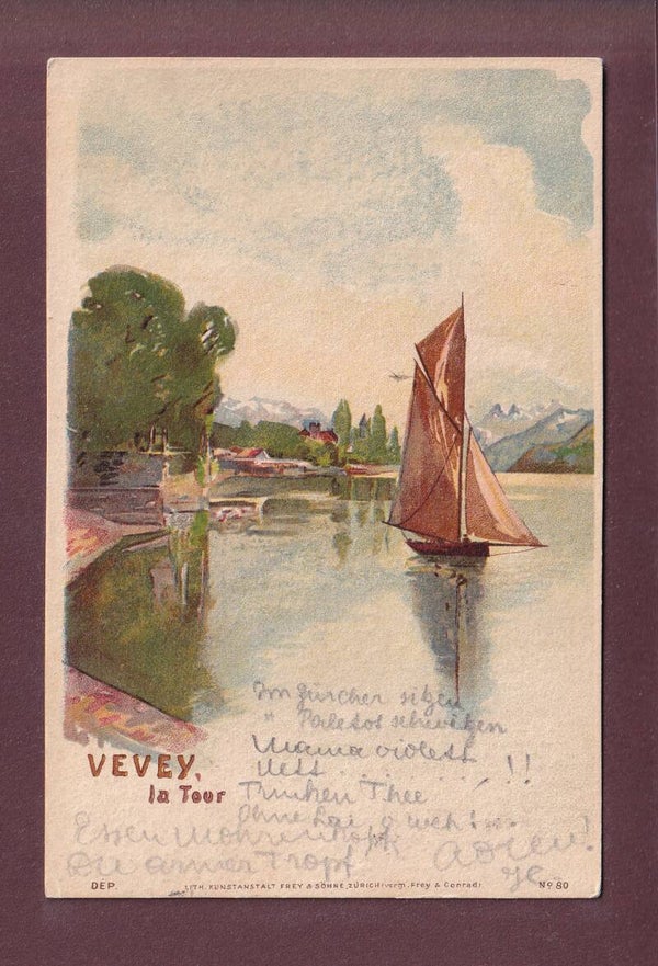 VEVEY - La Tour - Barque - 1906