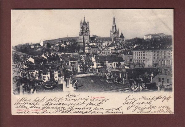 LAUSANNE - Partie avec la Cathédrale - 1902