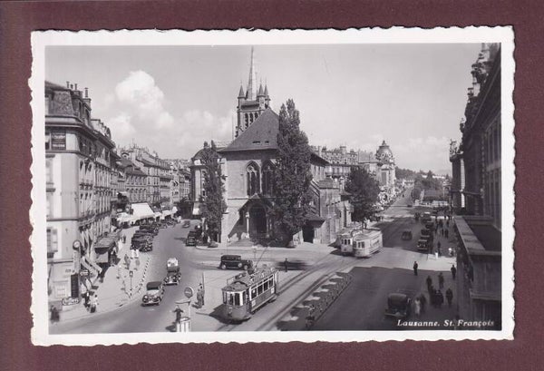LAUSANNE - St. François - Tram et auto