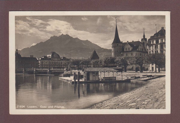 LUZERN - Quai und Pilatus - 1928