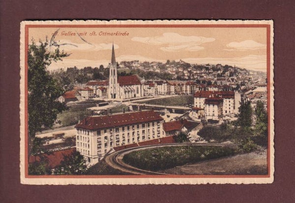 ST. GALLEN - Teil mit St. Ottmarkirche - 1920