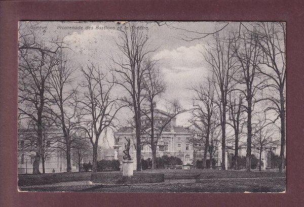 GENEVE - Promenade des Bastions - Théâtre - 1910