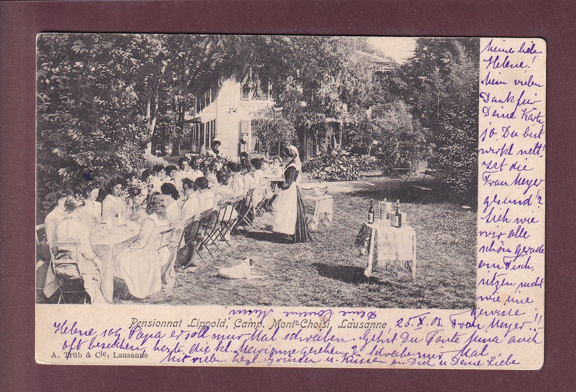 LAUSANNE - Montchoisi - Pensionnat Lippold'Camp - 1903