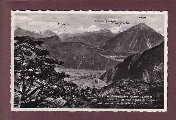 VALLEE DU RHÔNE depuis le col de la Matze - 1945