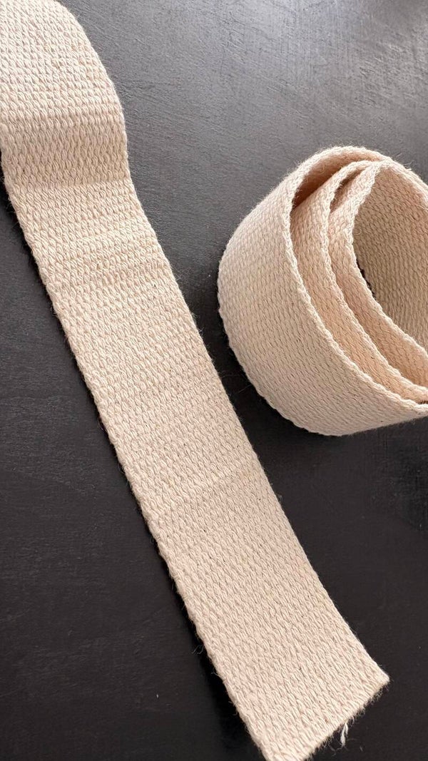 Gurtband aus Baumwolle, 30 mm – Ecru natur (5 m am Stück)