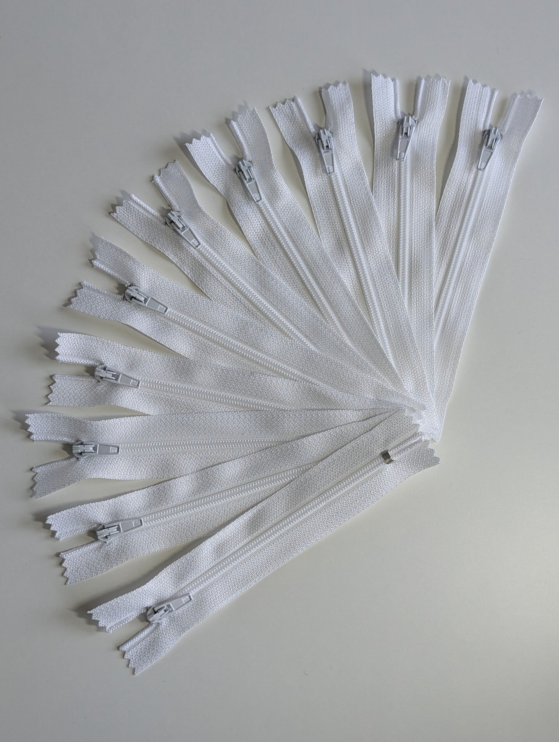 Reißverschluss, 12 cm, nicht teilbar – Weiß (10er Pack)