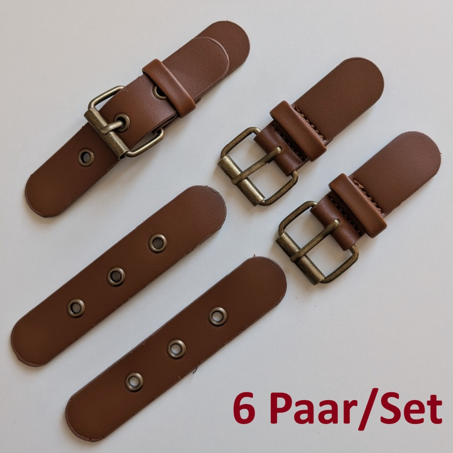Verschlussschnallen aus Lederimitat (6 Paar)