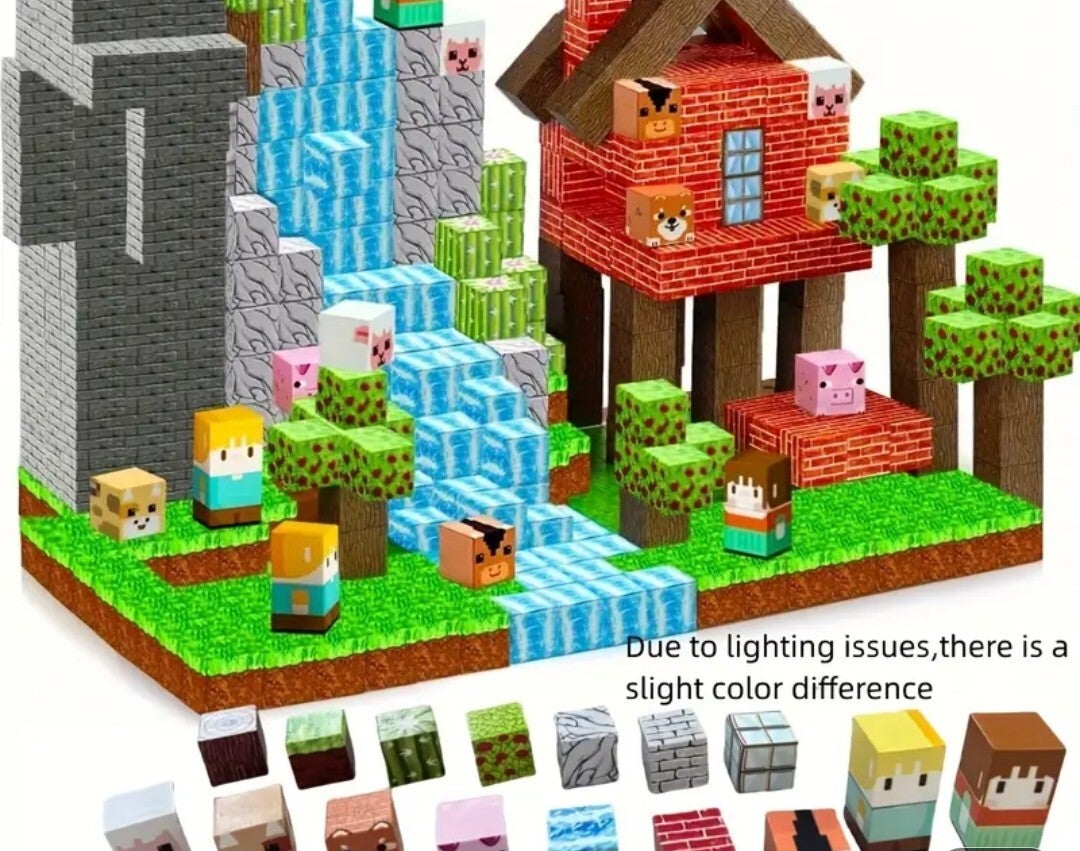 3D magnetic building blocks set