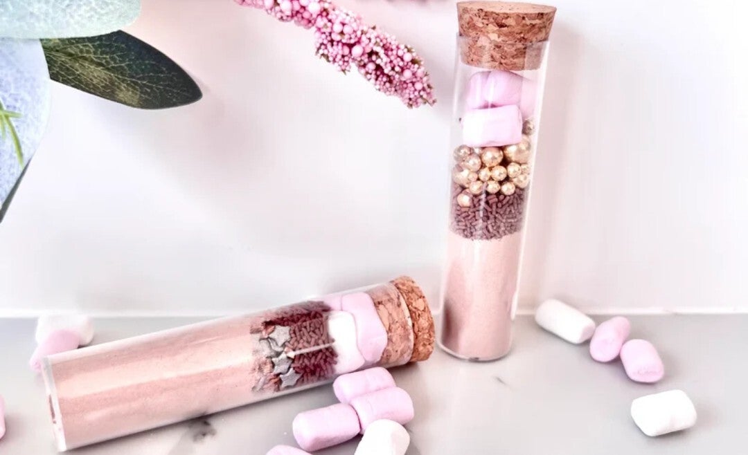 Hot coco mix test tubes