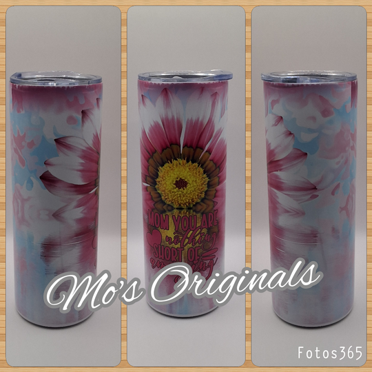 Tumbler bloem text