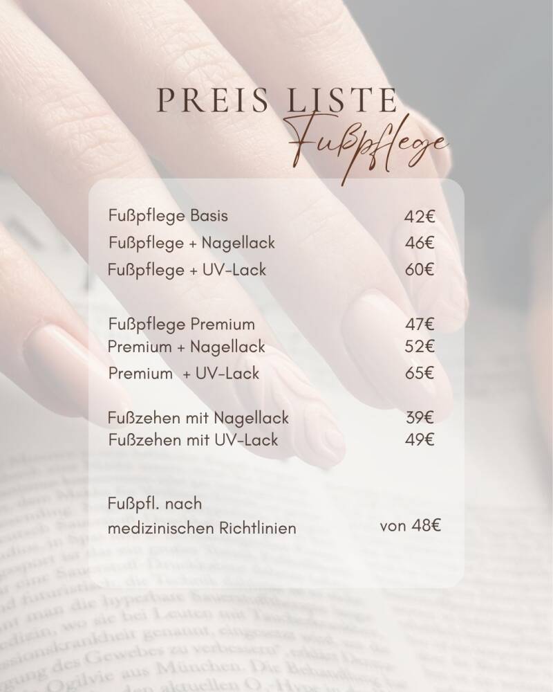 Preisliste Fußpflege