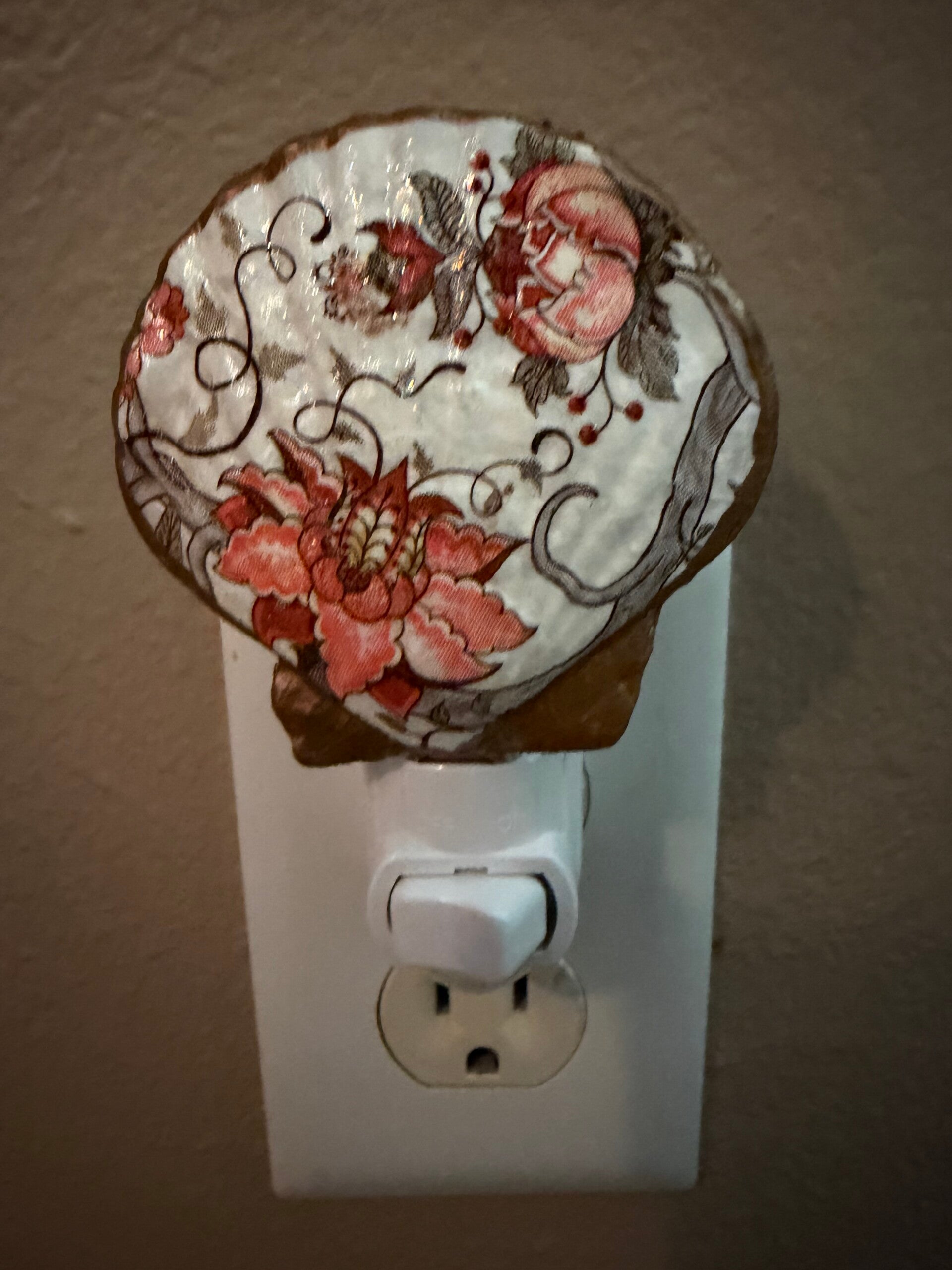 Orange and Brown Floral Nightlight